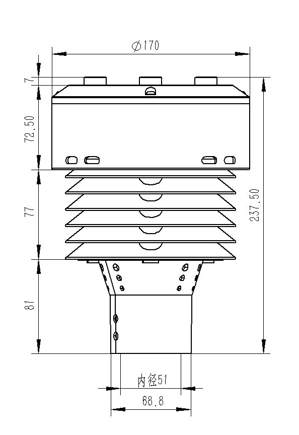 负氧离子传感器产品尺寸图