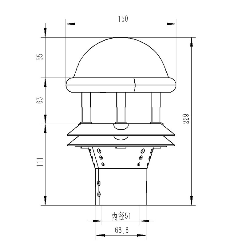 红外雨量传感器产品尺寸图